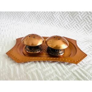 Vintage Bell Trading Post Copper Salt Pepper Shakers Southwest Native Design
